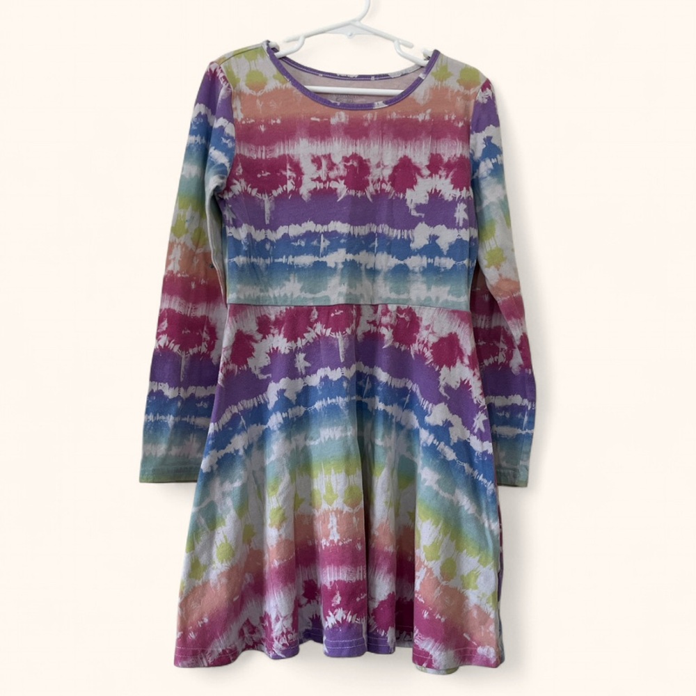 💙 2/$10 Girls Medium 7/8 Children’s Place Long Sleeve Tie Dye Knit Skater Dress